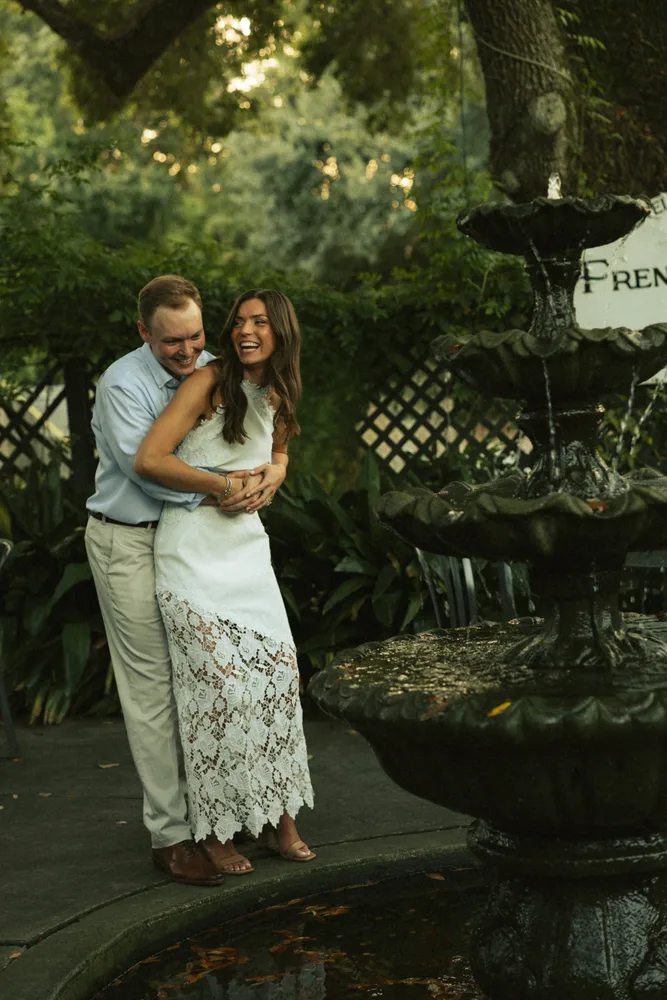 Alexandra and Dalton together in a leafy garden